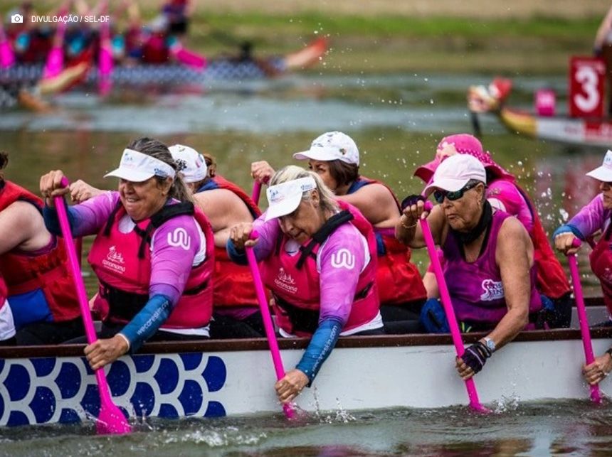 Festival de canoagem para mulheres sobreviventes do câncer de mama chega a Brasília