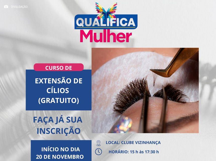 Vagas abertas: Curso de extensão de cílios gratuito