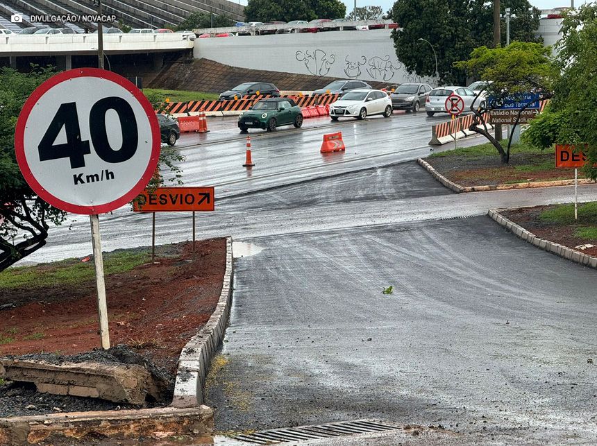 Eixão Norte ganha desvios para desafogar o trânsito na área central de Brasília