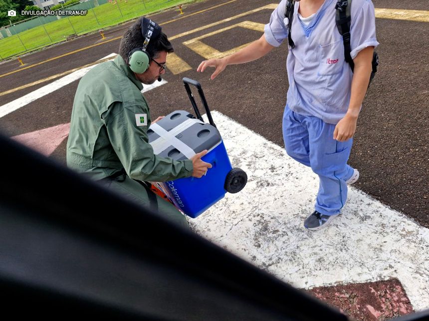 Aeronave do Detran-DF realiza o 21º transporte do coração para transplante