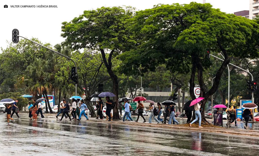Inmet alerta para chuvas em grande parte do país