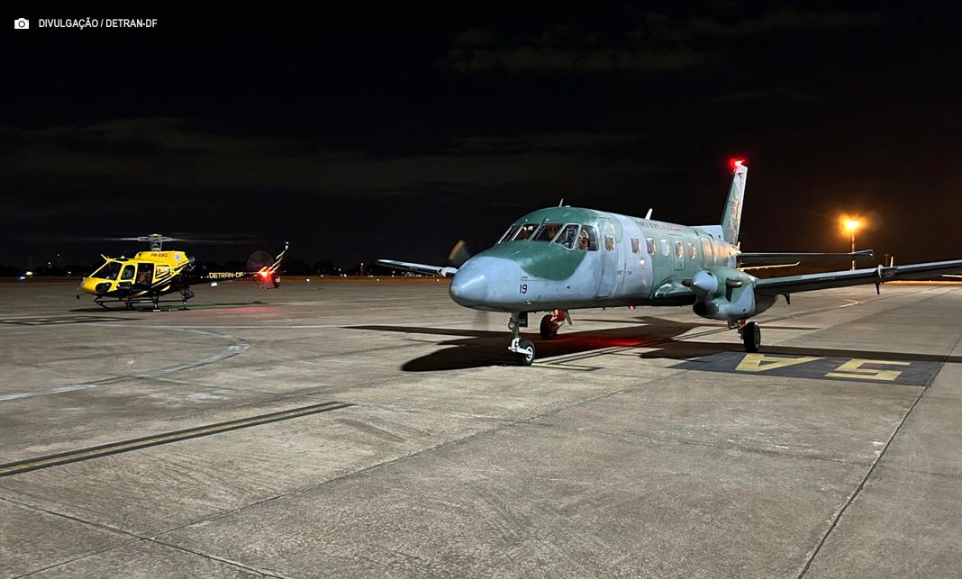 Transplante: Mais um coração chega ao ICTDF no Sentinela, aeronave do Detran-DF