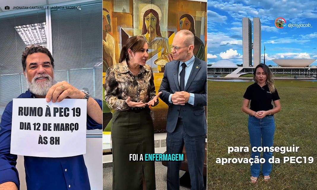 Enfermagem do DF se mobiliza, nesta quarta (12), em frente ao Museu da República para pedir aprovação da PEC 19 do Piso da Enfermagem