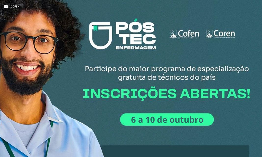 Pós-Tec Enfermagem abre 10 mil vagas para especialização gratuita