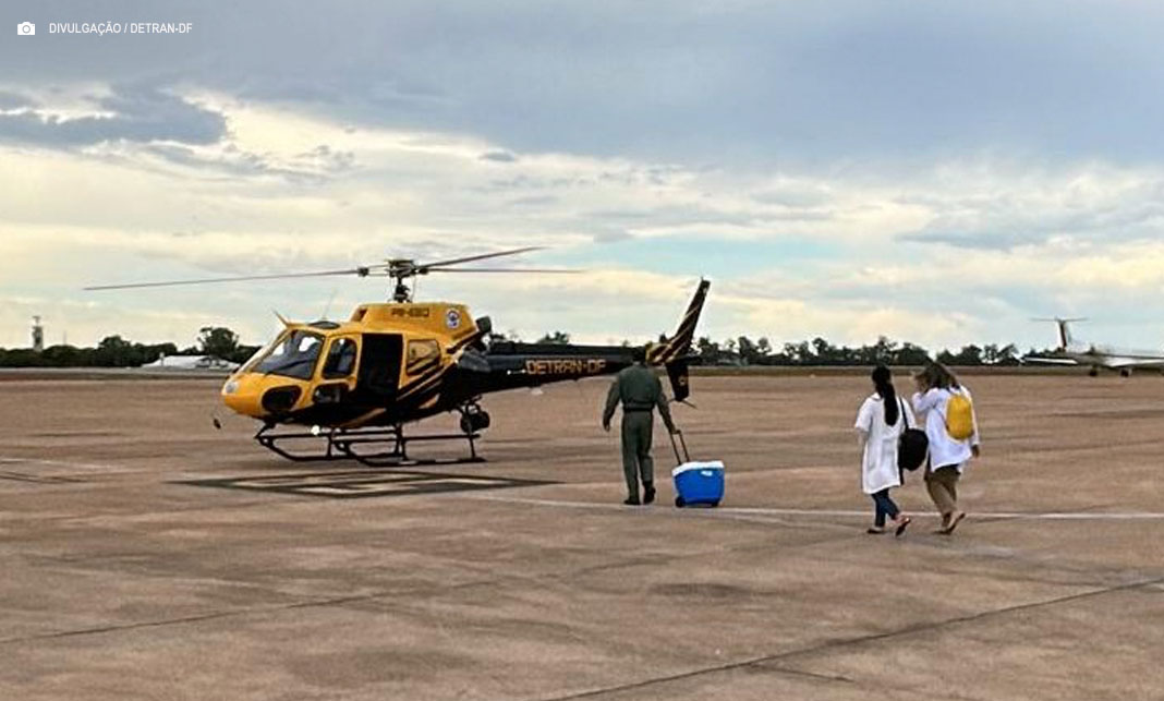 Detran-DF realiza transporte aéreo de coração para transplante em Brasília