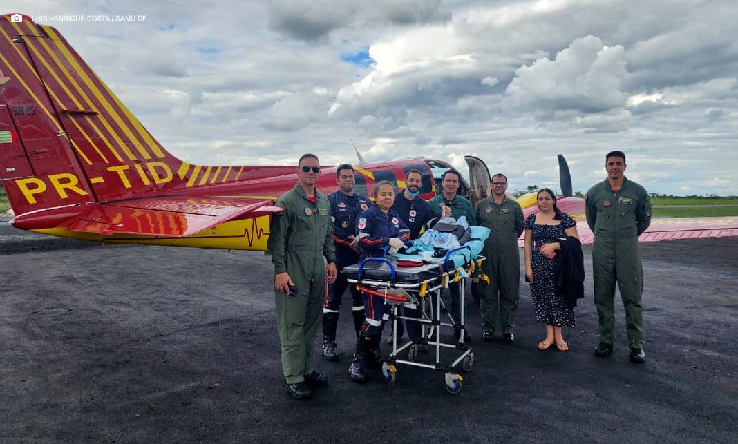 SAMU-DF atua em transferência de bebê de Brasília para Goiânia