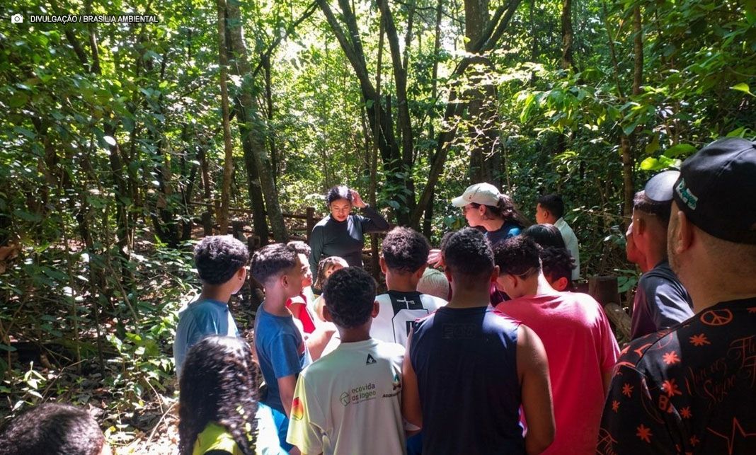 Jovens participam de ação socioambiental na Estrutural