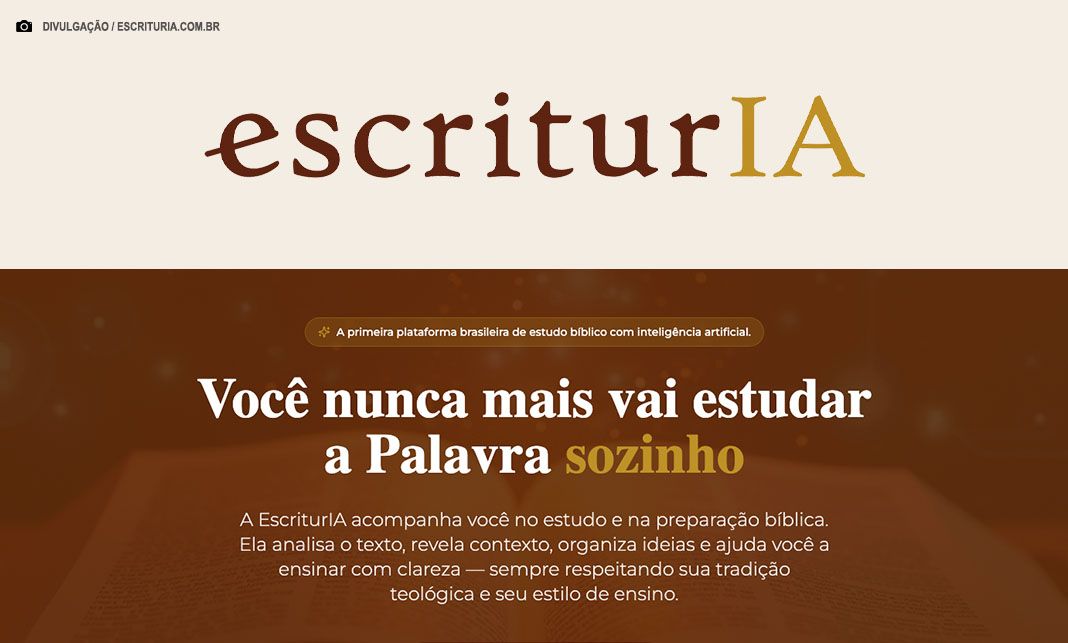 EscriturIA é uma plataforma de estudos bíblicos mediada por inteligência artificial