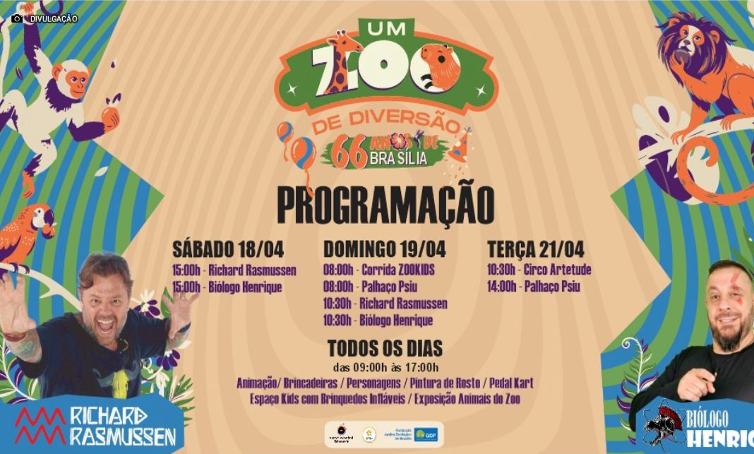 Zoológico de Brasília celebra 66 anos da capital com Richard Rasmussen e Biólogo Henrique
