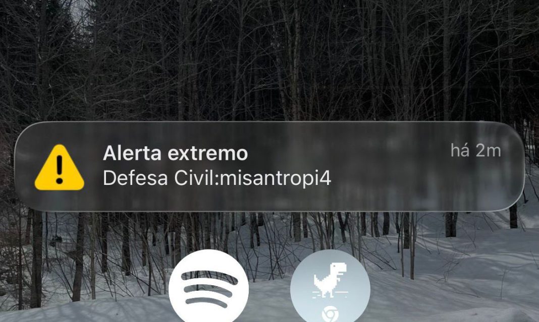 Misantropi4: Falso alerta da Defesa Civil atingiu ao menos 30 milhões em 8 estados Misantropi4: Falso alerta da Defesa Civil atingiu ao menos 30 milhões em 8 estados