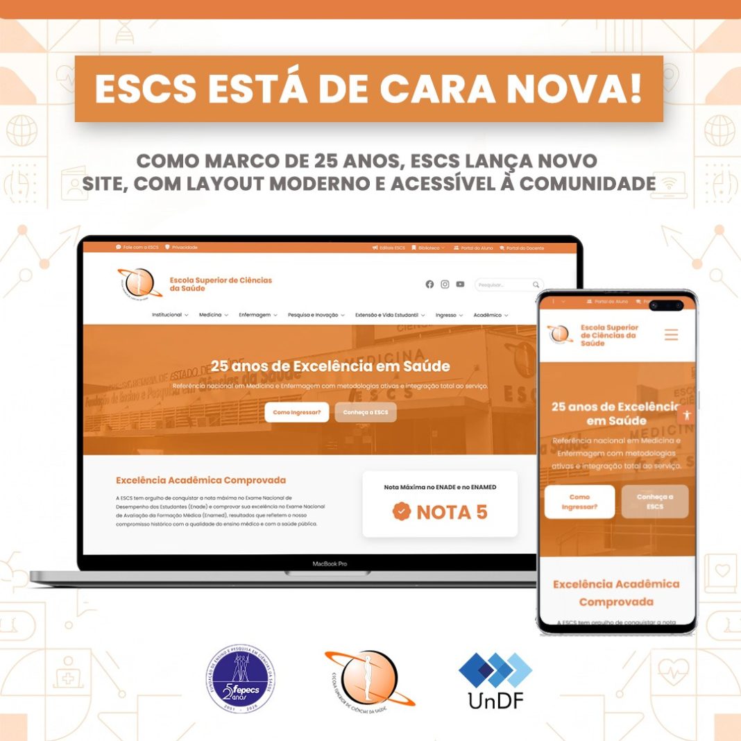 Escola Superior de Ciências da Saúde lança novo site para celebrar 25 anos Escola Superior de Ciências da Saúde lança novo site para celebrar 25 anos