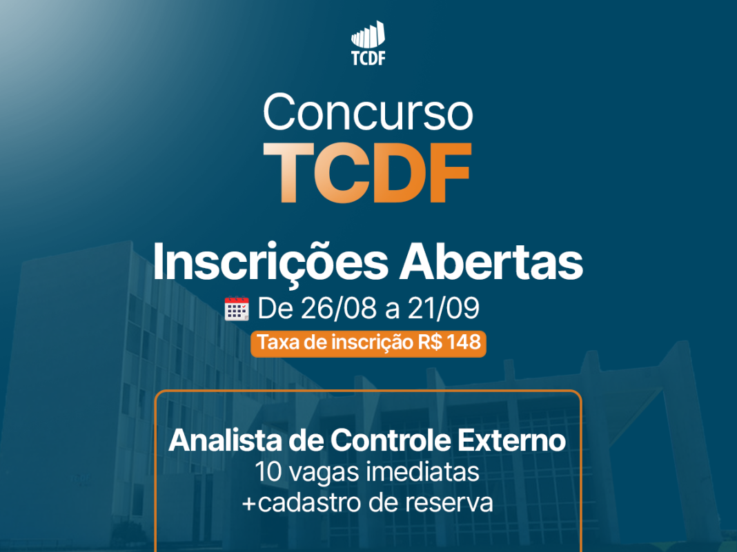 Inscrições para concurso do TCDF começam nesta quarta-feira (26) Inscrições para concurso do TCDF começam nesta quarta-feira (26)