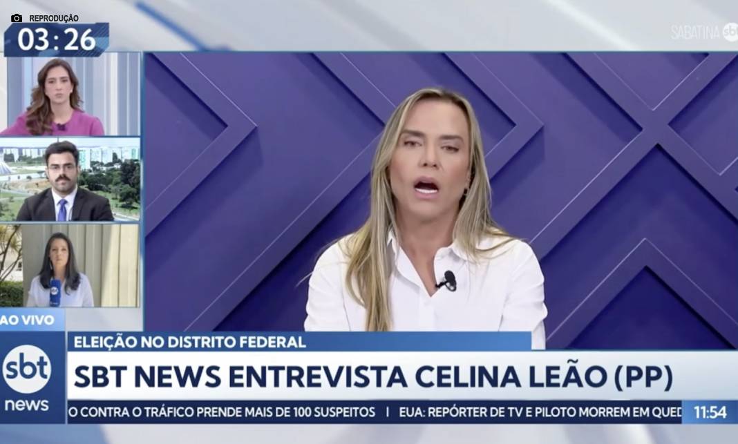 Celina Leão enfrenta sabatina do SBT News Brasília Celina Leão enfrenta sabatina do SBT News Brasília