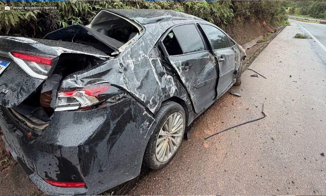 Pedro Rousseff sofre acidente de carro na Rodovia Fernão Dias Pedro Rousseff sofre acidente de carro na Rodovia Fernão Dias
